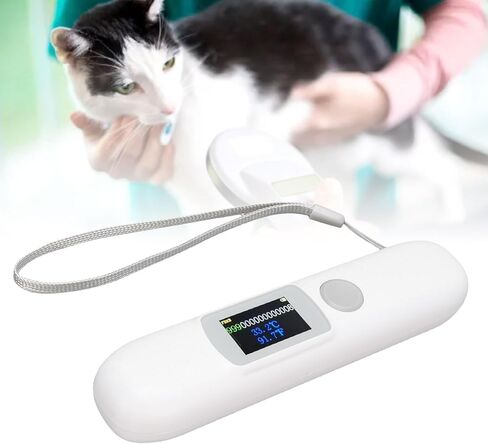 Luocute Pet Microchip Scanner Bluetooth، قارئ شرائح الحيوانات 3 في 1 مع شاشة ملونة 1.14 بوصة وقراءة درجة الحرارة، لإدارة ISO 11784 11785 FDX B in Kuwait