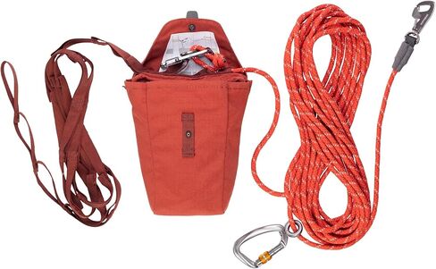 Ruffwear، نظام ربط الكلاب Knot-a-Hitch، وصلة وصل محمولة لمواقع التخييم والحدائق والساحات، طين أحمر in Kuwait