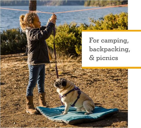 Ruffwear، نظام ربط الكلاب Knot-a-Hitch، وصلة وصل محمولة لمواقع التخييم والحدائق والساحات، طين أحمر in Kuwait