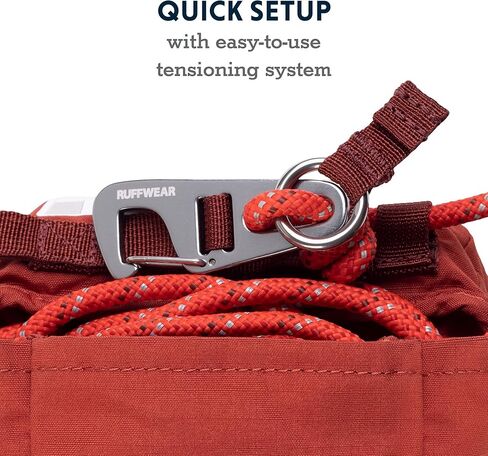 Ruffwear، نظام ربط الكلاب Knot-a-Hitch، وصلة وصل محمولة لمواقع التخييم والحدائق والساحات، طين أحمر in Kuwait