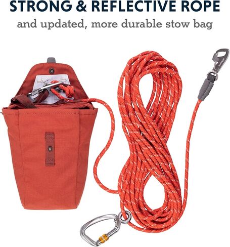 Ruffwear، نظام ربط الكلاب Knot-a-Hitch، وصلة وصل محمولة لمواقع التخييم والحدائق والساحات، طين أحمر in Kuwait