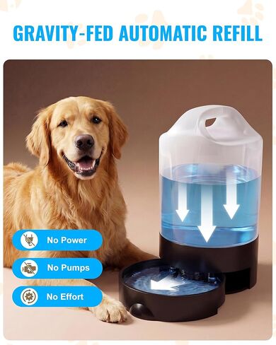 PETNF Dog Water Bottle Portable 1 Gallon (128oz), Automatic Gravity Dog Water Bowl Dispenser with Pull-Out Drinking Bowl, Large Capacity for Travel, Camping, Hiking, Beach & Road Trips, BPA-Free in Saudi Arabia