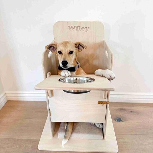 Bailey Chair for Dogs – Adjustable Wooden Dog Feeding Chair with Tray, Upright Feeding Support for Megaesophagus & Other Needs, Handmade Birch Plywood Pet Chair (Large) in Kuwait