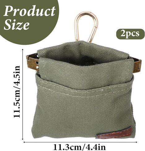 Dog Treat Training Pouch, 2Pcs Portable Puppy Treat Pouch Canvas Training Pouches for Pet Training Hand Free Dog Walking Bag with Carabiner Auto Closing Pet Feed Snack Reward for Travel Outdoor Use in Kuwait