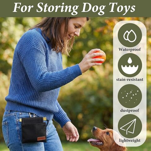 Dog Treat Training Pouch, 2Pcs Portable Puppy Treat Pouch Canvas Training Pouches for Pet Training Hand Free Dog Walking Bag with Carabiner Auto Closing Pet Feed Snack Reward for Travel Outdoor Use in Kuwait