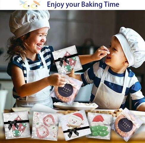 XGiGiX مجموعة أكياس البسكويت/الحلوى/الحلوى ذاتية اللصق - 200 قطعة. أكياس سيلوفان فروستيد منقطة باللون الأبيض (4 × 4 بوصة، 100 قطعة). أكياس تشيلو شفافة كبيرة وقابلة للإغلاق للمخبوزات (4.7 بوصة × 4.7 بوصة، 100 قطعة). (100 نقطة بيضاء +100 عقدة) in Saudi Arabia