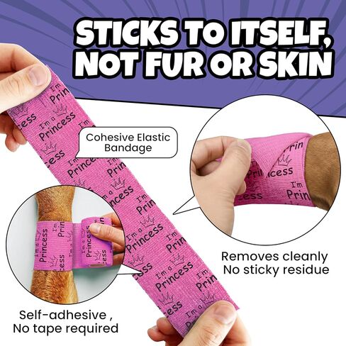 Vet Wrap for Dogs – Funny Dog Bandage for Wounds – Girls 6 Pack 2" Self-Adhesive Vet Tape – Breathable Pet Wrap Bandage for Hot Spots & Injuries – Dog First Aid Kit Supplies – Oops Wraps by Rubyloo in Kuwait