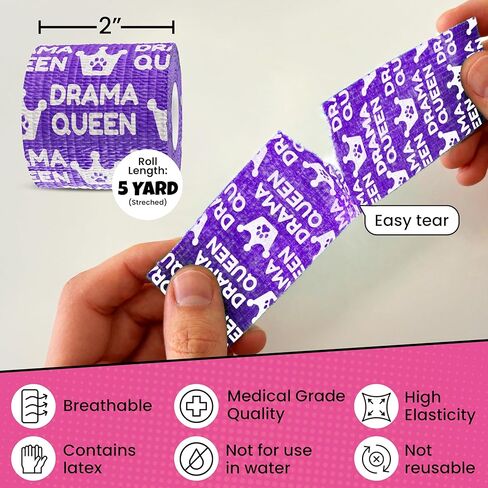 Vet Wrap for Dogs – Funny Dog Bandage for Wounds – Girls 6 Pack 2" Self-Adhesive Vet Tape – Breathable Pet Wrap Bandage for Hot Spots & Injuries – Dog First Aid Kit Supplies – Oops Wraps by Rubyloo in Kuwait