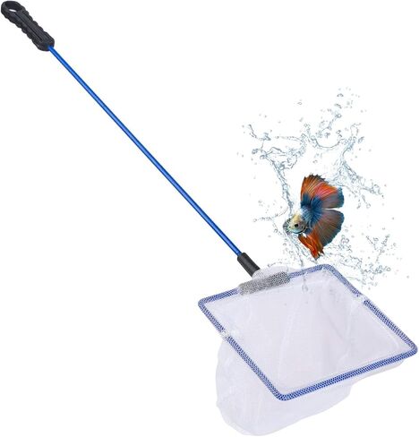 Pawfly Fish Net for Fish Tank, Fish Tank Net, Aquarium Net with Metal Handle and Plastic Mesh, Small Fish Net Minnow Net for Small Ponds, Freshwater and Saltwater, 3.8" x 3.3" in Kuwait