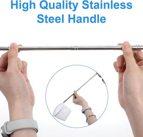 Tyqour Fish Tank Net Small Extendable Aquarium Net with Long Handle 8.6-39 Inch Aquarium Fish Net, Surface Skimmer Aquarium Minnow Net for Fish Shrimp Tank, Small Ponds, Creek in Kuwait