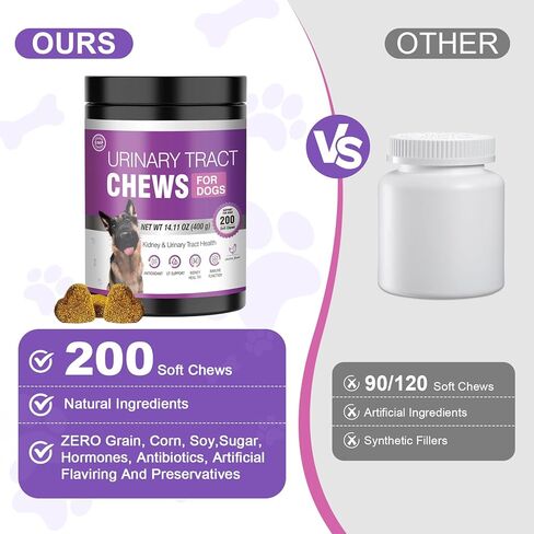 Dog Uti Treatment Cranberry Supplement for Dogs 200 Chews Urinary Tract Medicine Bladder Control Pills Kidney Support Cranberrys Extract Bites Uti Infection Treats Incontinence Remedy for Dogs Chicken in Kuwait