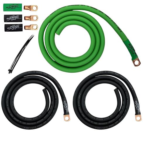 Sky High Oversized 4 Gauge OFC Big 3 Upgrade Green/Black Electrical Wiring Kit in Saudi Arabia