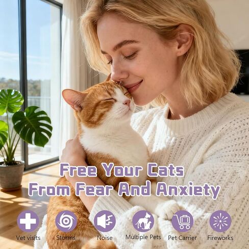 Cat Pheromone Calming Diffuser 8 in 1 Appeasing Pet Pheromones Diffuser to Calm Kit (2 Plug in+ 6 Pack 48ml Refill) for Anxiety in Kuwait