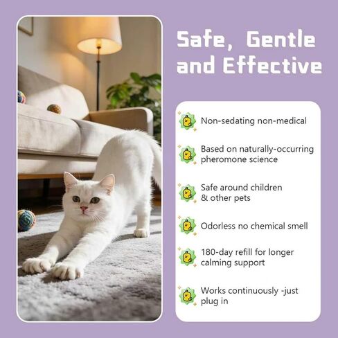 Cat Pheromone Calming Diffuser 8 in 1 Appeasing Pet Pheromones Diffuser to Calm Kit (2 Plug in+ 6 Pack 48ml Refill) for Anxiety in Kuwait