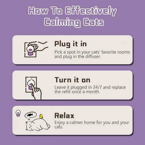 Cat Pheromone Calming Diffuser 8 in 1 Appeasing Pet Pheromones Diffuser to Calm Kit (2 Plug in+ 6 Pack 48ml Refill) for Anxiety in Kuwait