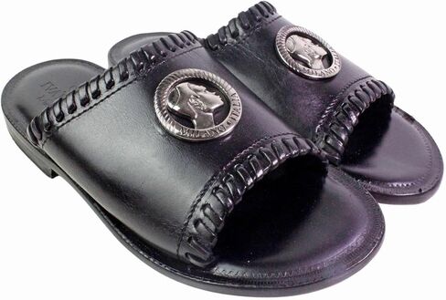 Mali Black Mens Italian Sandals Shoes in Kuwait