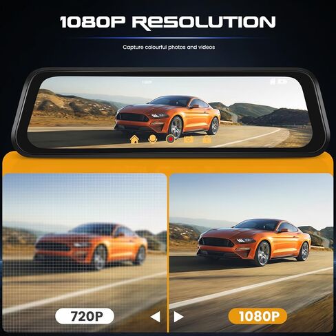 Mirror Dash cam Backup Camera, 4.5 inch with 1080P IPS Screen Mirror for Cars Front and Rear View Backup Camera Night Vision, Parking Assistance, Loop Recording, 24 Hours Parking Mode, G-Sensor in Saudi Arabia
