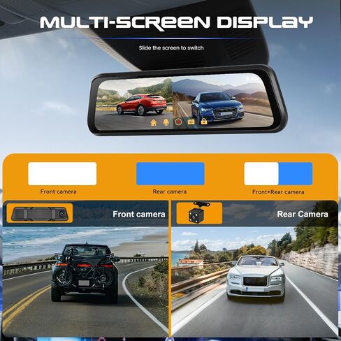 Mirror Dash cam Backup Camera, 4.5 inch with 1080P IPS Screen Mirror for Cars Front and Rear View Backup Camera Night Vision, Parking Assistance, Loop Recording, 24 Hours Parking Mode, G-Sensor in Saudi Arabia