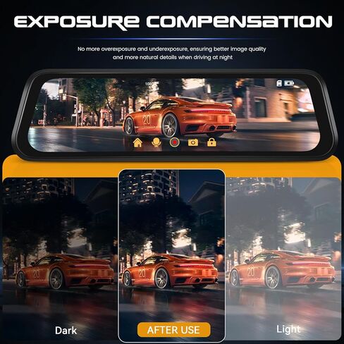 Mirror Dash cam Backup Camera, 4.5 inch with 1080P IPS Screen Mirror for Cars Front and Rear View Backup Camera Night Vision, Parking Assistance, Loop Recording, 24 Hours Parking Mode, G-Sensor in Saudi Arabia