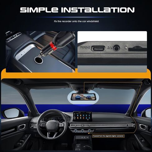 Mirror Dash cam Backup Camera, 4.5 inch with 1080P IPS Screen Mirror for Cars Front and Rear View Backup Camera Night Vision, Parking Assistance, Loop Recording, 24 Hours Parking Mode, G-Sensor in Saudi Arabia
