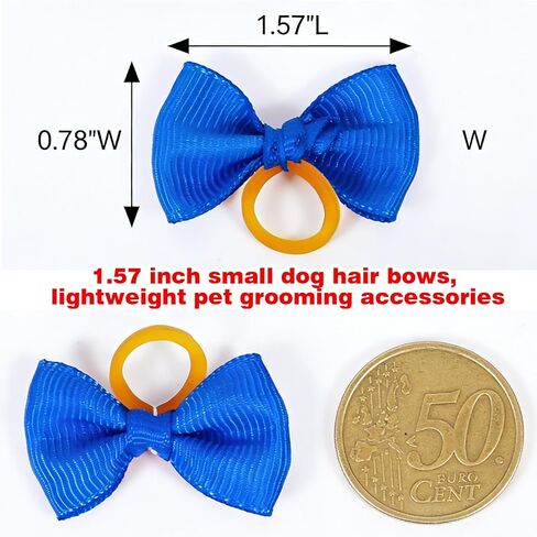 60PCS (30 Pairs) Cute Small Dog Hair Bows with Rubber Bands, Handmade Grosgrain Ribbon Pet Grooming Accessories for Yorkie, Shih Tzu, Puppy in Saudi Arabia