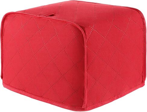 2 Slice Toaster Cover, 11.81" x 7.87" x 7.87" Toaster Covers for Bread Maker, Quilted Polyester & Cotton Dustproof Cover, Fits Most Standard Toasters, Red (1 Piece) in Kuwait