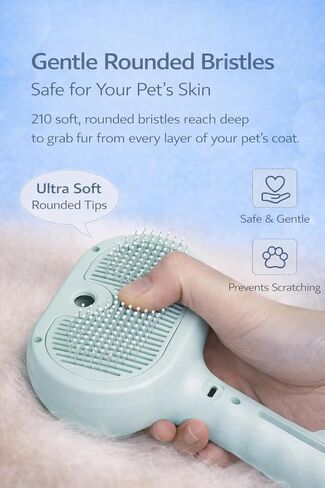 HuggleTail Pet Grooming Brush with Mist Spray – Self Cleaning Dog & Cat Deshedding Brush, Rechargeable Steam Comb for Shedding & Tangles in Kuwait