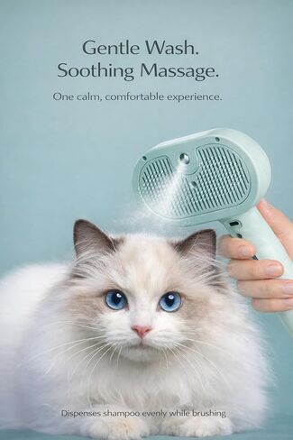 HuggleTail Pet Grooming Brush with Mist Spray – Self Cleaning Dog & Cat Deshedding Brush, Rechargeable Steam Comb for Shedding & Tangles in Kuwait