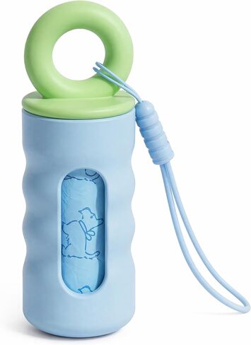Dog Walking Supplies Set, Collapsible Silicone Water Bowl + Leash Attached Poop Bag Dispenser, Portable Pet Travel Accessories for Daily Outdoor Use in Kuwait