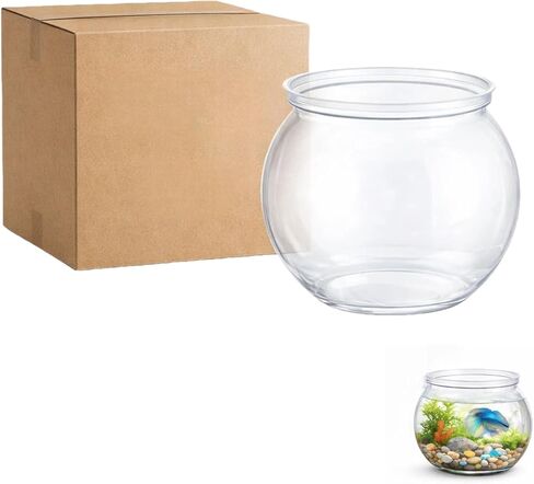 Mini Plastic Fish Bowl, Small Decorative Fish Bowl with Glass-Like Clarity, Unbreakable Acrylic Fish Bowl for Tabletop Decor, Parties, Events & Light Aquatic Use in Kuwait