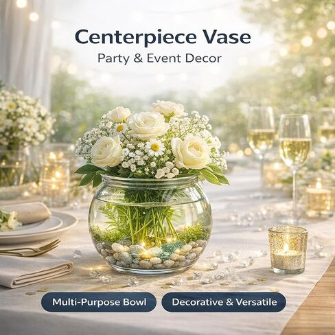 Mini Plastic Fish Bowl, Small Decorative Fish Bowl with Glass-Like Clarity, Unbreakable Acrylic Fish Bowl for Tabletop Decor, Parties, Events & Light Aquatic Use in Kuwait