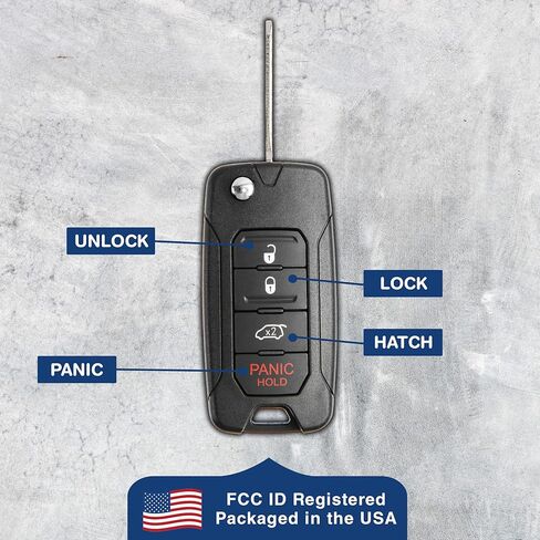 KeylessOption Keyless Entry Remote Control Car Flip Key Blade Fob Uncut Blank Chip Transponder Replacement (Pack of 2) in Saudi Arabia