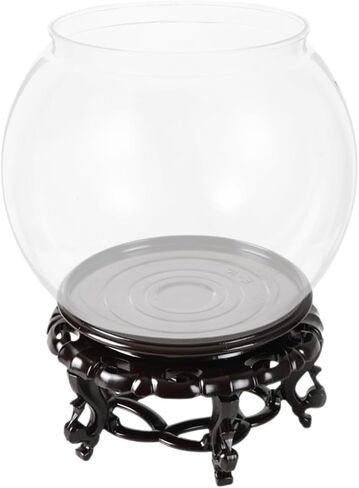 DECHOUS Round Fish Bowl with Stand, 2 Gallon Fish Tank Decor Tabletop Small Fish Bowl Hydroponic Vase Planter Aquarium Desktop Fish Tank for Betta Fish/Goldfish, Plastic Material in Kuwait
