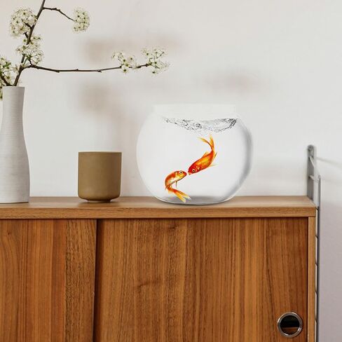 DECHOUS Round Fish Bowl with Stand, 2 Gallon Fish Tank Decor Tabletop Small Fish Bowl Hydroponic Vase Planter Aquarium Desktop Fish Tank for Betta Fish/Goldfish, Plastic Material in Kuwait
