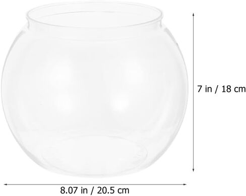DECHOUS Round Fish Bowl with Stand, 2 Gallon Fish Tank Decor Tabletop Small Fish Bowl Hydroponic Vase Planter Aquarium Desktop Fish Tank for Betta Fish/Goldfish, Plastic Material in Kuwait