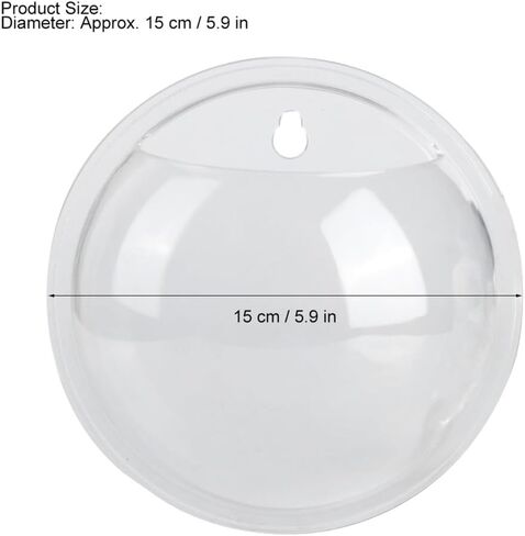 5.9 Inch Transparent Acrylic Wall Mounted Fish Bowl Space-Saving Leak-Proof Hanging Aquarium for Small Fish Plants Home Office Decoration in Kuwait