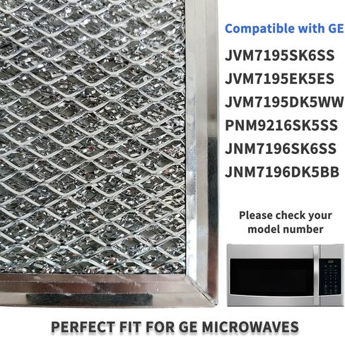 2 قطعة فلتر دهون الميكروويف متوافق مع GE JVM7195SK6SS، PNM9216SK5SS، JVM7195EK5ES، JNM7196DK5BB، JVM7195DK5WW، JNM7196SK6SS in Kuwait