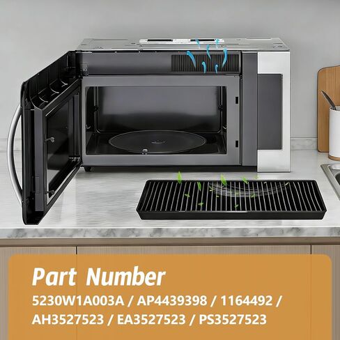 3 قطع بديلة لفلتر فحم الميكروويف WB06X10807 | متوافق مع ميكروويف GE & Whirlpool JVM2052SN1SS JVM2052SN2SS CVM521P2M5S1 JVM7195SK5SS PNM9216SK5SS PNM9216SK6SS JNM7196RW1SS in Kuwait
