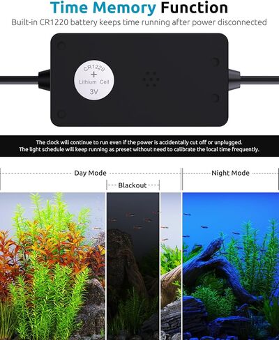 SEAOURA LED ضوء حوض السمك، مؤقت مخصص 24/7، ذاكرة انقطاع التيار الكهربائي، 7 صفوف LED 18-24in ضوء خزان الأسماك كامل الطيف، 8 ألوان، 20 سطوع، دورة النهار والليل، حامل قابل للتعديل لنمو نباتات المياه العذبة in Kuwait