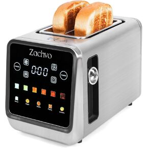 2 Slice Toaster with Smart Touchscreen & Digital Countdown Timer, 1.5" Wide Slot Toaster for Bagels & Bread, 6 Shade Settings, Memory, Defrost & Reheat, Slim Stainless Steel Design for Kitchen in Kuwait