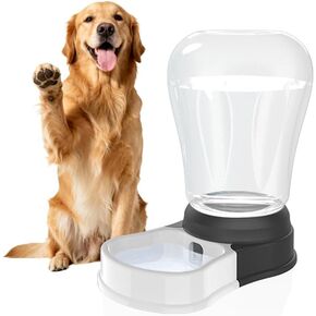 6 Liters Automatic Dog Water Dispenser, Gravity Pet Bowl Holds 3 Soda Bottles, No-Spill Cat Feeder for Large Dogs, BPA-Free & Easy Clean, Less Refills for Travel, Black in Kuwait