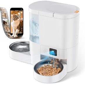 Automatic Cat Feeder with Camera, 2 in 1 Cat Food and Water Dispenser, 2K HD Video and Night Vision, 5G App Controlled Timed Pet Feeder,4L Food & 3L Gravity Waterer with 2-Way Audio for Cats Small Dog in Saudi Arabia