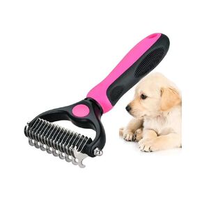 Sakerplus Double-Sided Pet Grooming Rake, 2-in-1 Dematting Undercoat Comb for Dogs & Cats, Stainless Steel Grooming Tool for Long, Thick & Double Coat Pets (Blue - Small) in Kuwait
