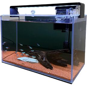 3.2 Gallon Fish Tank,Nano Nature Aquarium Kit,Small Starter Kit,Ultra-Clear Rimless Desktop Small Aquarium with Filter,Light,Rainforest Sand,Rock for Betta,Shrimp,Goldfish. Black Glass in Saudi Arabia