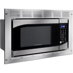 RecPro Suburban RV Built-In Microwave Oven 0.9 Cu. Ft. Stainless Steel with Trim Kit 900W Output | Touchpad Controls, Auto Cook & Quick Start | Compact Microwave for RVs and Campers in Kuwait