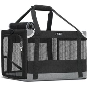 Lekereise Cat Carrier Stable، حامل الحيوانات الأليفة بإطار فولاذي قوي، حاملات الكلاب الآمنة للسفر بالسيارة، حقيبة حمل الكلاب والقطط الصغيرة المتوسطة الناعمة الجوانب للحيوانات الأليفة التي يصل وزنها إلى 15 رطلاً in Kuwait