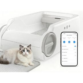 Automatic Litter Box Open Top Self Cleaning Cat Litter Box for Multiple Cats Electric Litter Box with Smart APP Control in Kuwait
