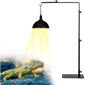Reptile Heat Lamp Stand, Adjustable Metal Floor Light Bracket for Pet Terrarium, 15-36.2 Inch Height, Black in Saudi Arabia