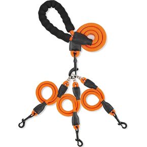 Heavy Duty 3 in 1 Dog Leash, 360 Swivel No Tangle No Pull Climbing Rope Leash Control for Small Medium and Large Dogs for Walking Training Dual Dog - Three Dogs (Black, S/20-50 ibs) in Kuwait