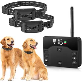 Wireless Dog Fence System for 2 Dogs, 2026 Upgraded Electric Fence for Dogs, Portable 2 in 1 Waterproof Training Shock Collar with Remote Control,Perimeter Dog Collar Up to 985ft Adjustable in Saudi Arabia